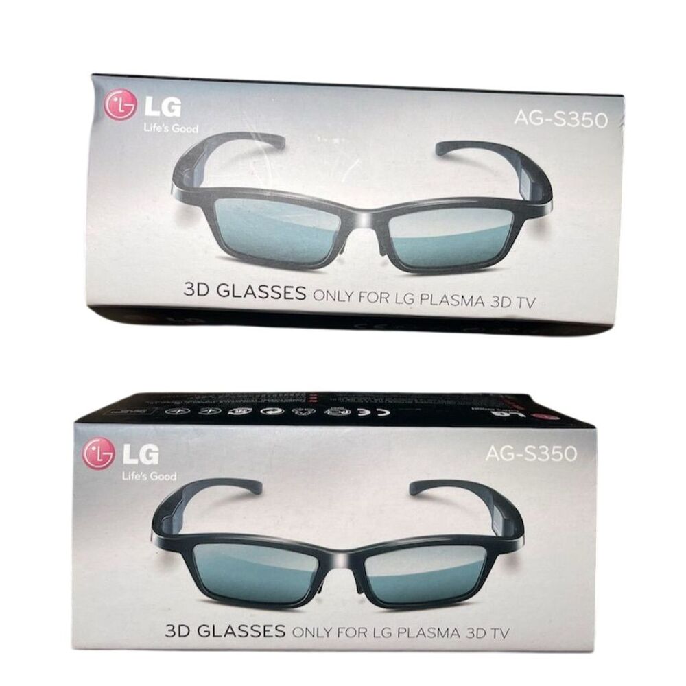 LG 3D Glasses 2 Pack for Plasma 3D TV Active Shutter Black